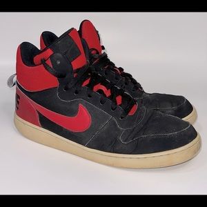 Size 11.5 - Nike Court Borough Mid Black Action Red